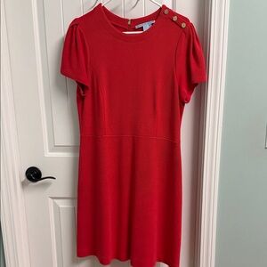Draper James Red Ribbed Dress